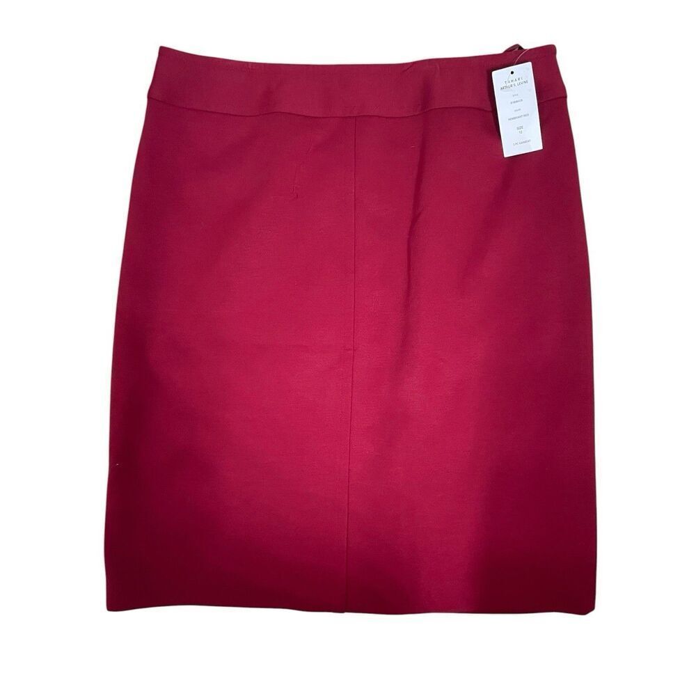 NWT Tahari Arthur S. Levine Red Pencil Skirt Women Size 12 Career Office